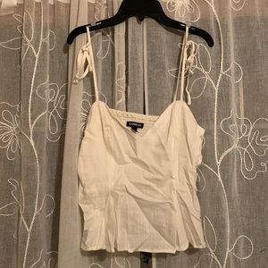 Express white strappy sweetheart peplum too - great length for petite torso